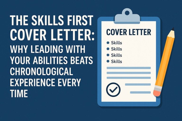 The Skills First Cover Letter: Why Leading with Your Abilities Beats Chronological Experience Every Time