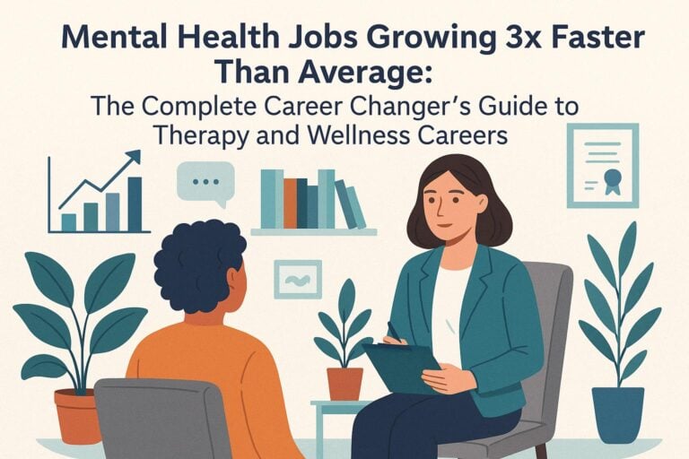Mental Health Jobs Growing 3x Faster Than Average: The Complete Career Changer’s Guide to Therapy and Wellness Careers