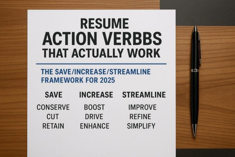 Resume Action Verbs That Actually Work: The Save/Increase/Streamline Framework for 2025