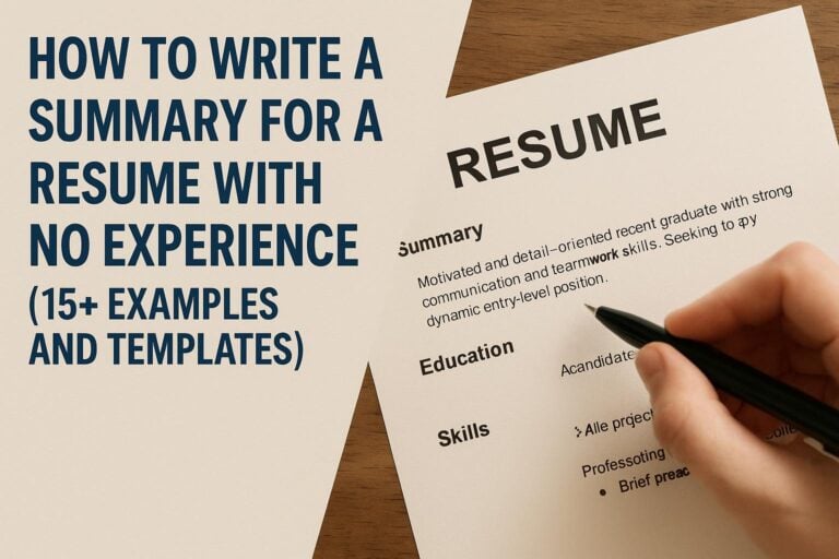 How To Write A Summary For A Resume With No Experience (15+ Examples And Templates)
