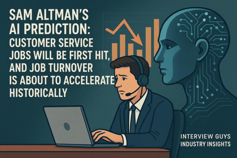 Sam Altman’s AI Prediction: Customer Service Jobs Will Be First Hit, and Job Turnover Is About To Accelerate Historically