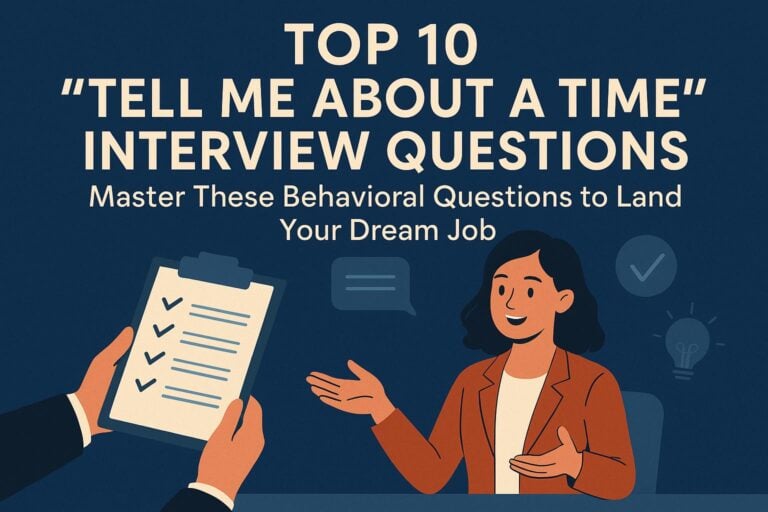 Top 10 “Tell Me About A Time” Interview Questions: Master These Behavioral Questions to Land Your Dream Job