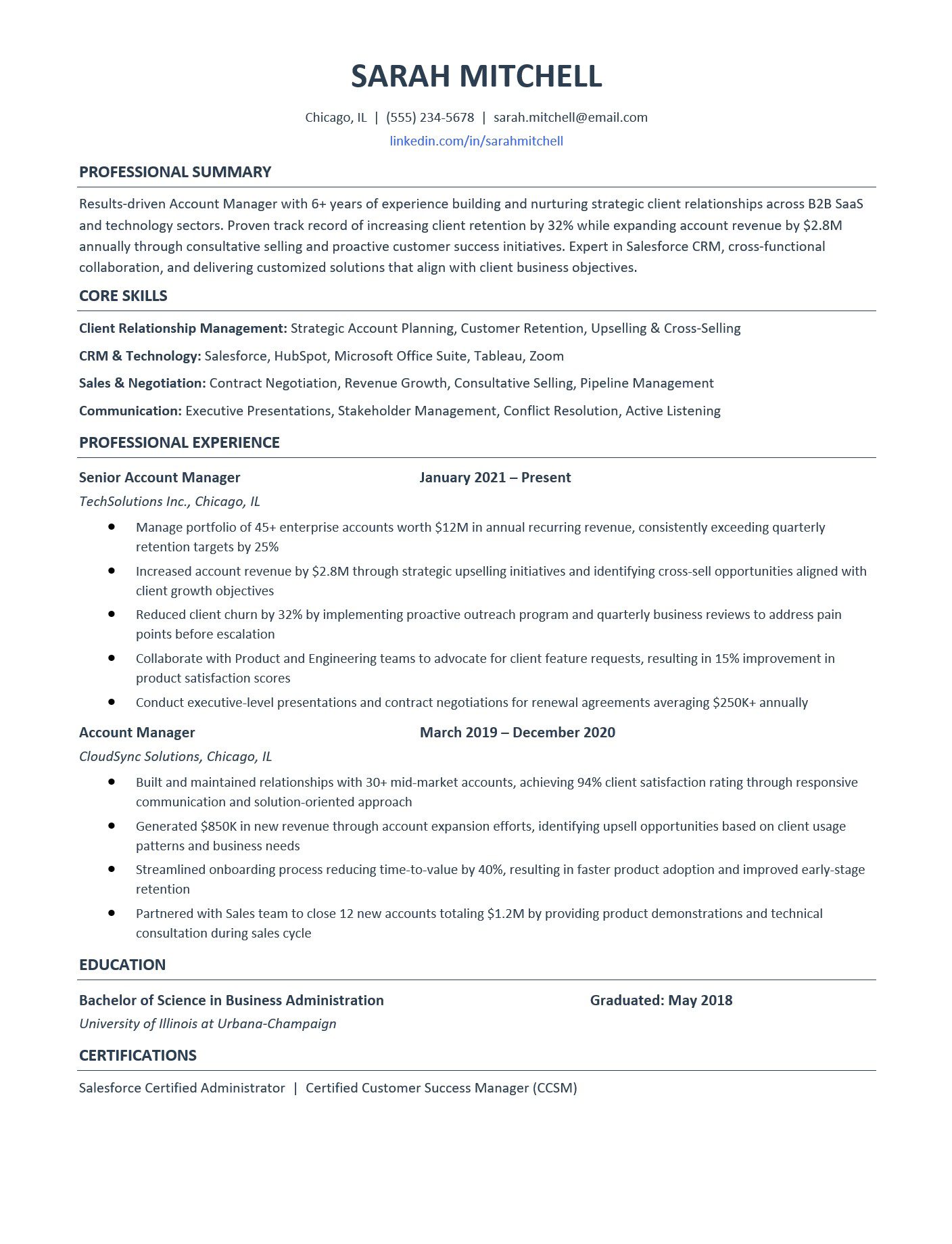 Free Account Manager Resume Template: 2025 ATS Examples & Expert ...