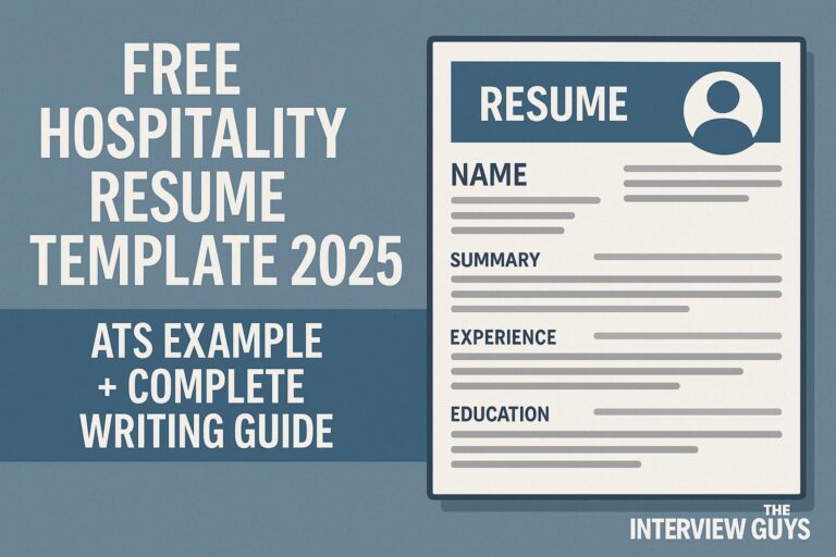 Free Hospitality Resume Template 2025: ATS Example + Complete Writing Guide
