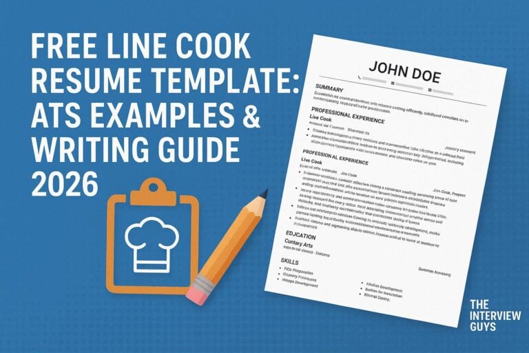 Free Line Cook Resume Template: ATS Examples & Writing Guide 2026