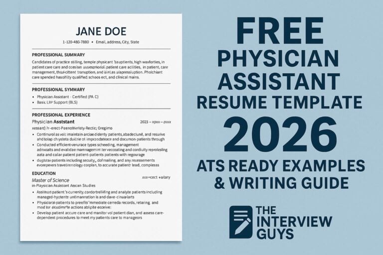 Free Physician Assistant Resume Template 2026: ATS Ready Examples & Writing Guide