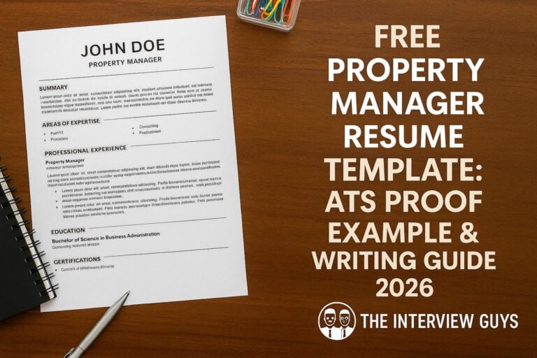 Free Property Manager Resume Template: ATS Proof Example & Writing Guide 2026
