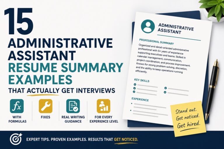 15 Administrative Assistant Resume Summary Examples That Actually Get Interviews (With Formulas, Fixes, and Real Writing Guidance for Every Experience Level)