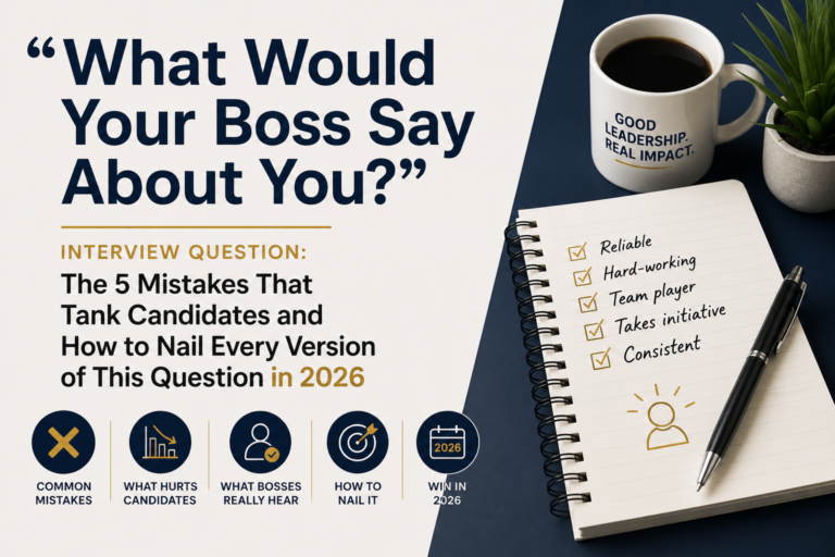 “What Would Your Boss Say About You?” Interview Question: The 5 Mistakes That Tank Candidates and How to Nail Every Version of This Question in 2026