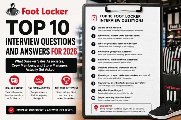 Top 10 Foot Locker Interview Questions and Answers for 2026: What Sneaker Sales Associates, Crew Members, and Store Managers Actually Get Asked