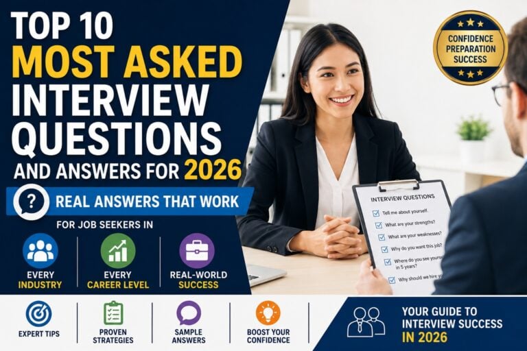 Top 10 Most Asked Interview Questions and Answers for 2026: Real Answers That Work for Job Seekers in Every Industry and Career Level