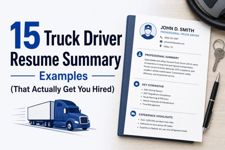15 Truck Driver Resume Summary Examples (That Actually Get You Hired)