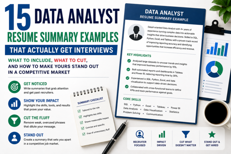 15 Data Analyst Resume Summary Examples That Actually Get Interviews: What to Include, What to Cut, and How to Make Yours Stand Out in a Competitive Market
